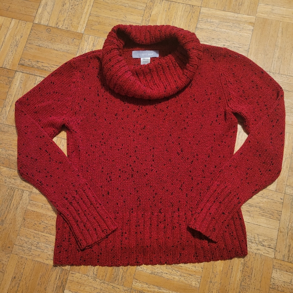 Modern Soul Red Cowl Neck Sweater sz med
